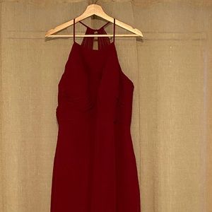 Azazie bridesmaid dresses in burgundy.